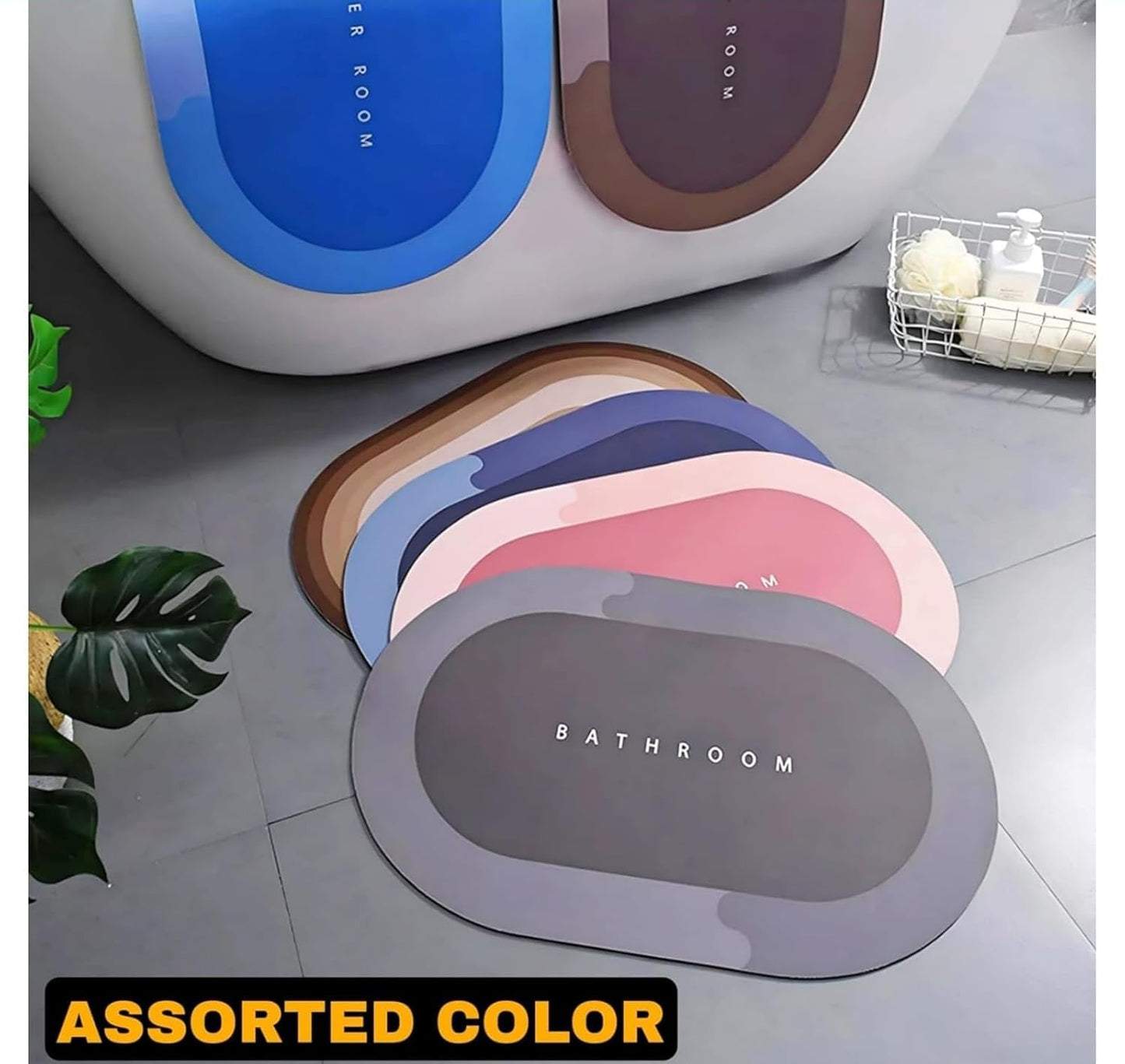 Bathroom Absorbent Mat (Pack of 2)