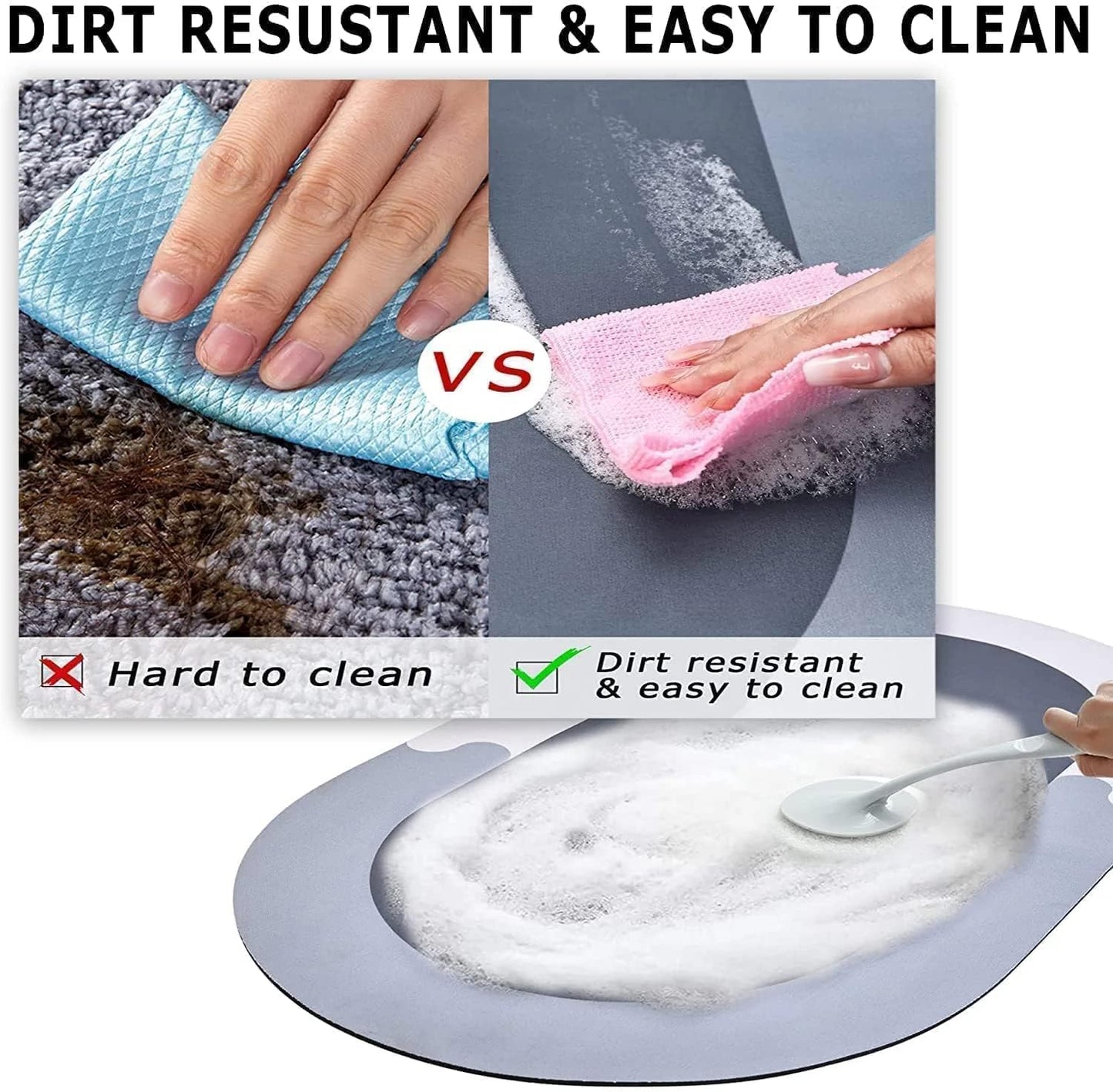Bathroom Absorbent Mat (Pack of 2)
